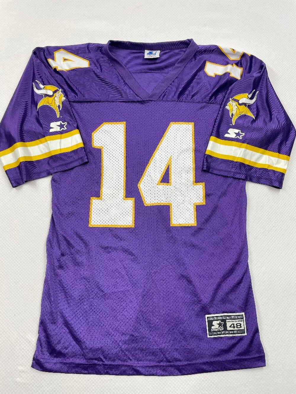 Vintage Starter Minnesota Vikings Brad Johnson NFL Football Jersey Men's L 48